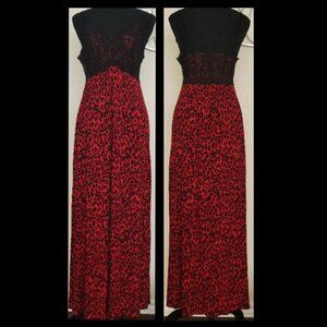 Soma Cool Nights Leopard Red Gown Small
